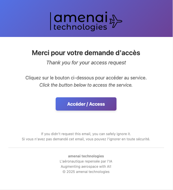 Email d'authentification